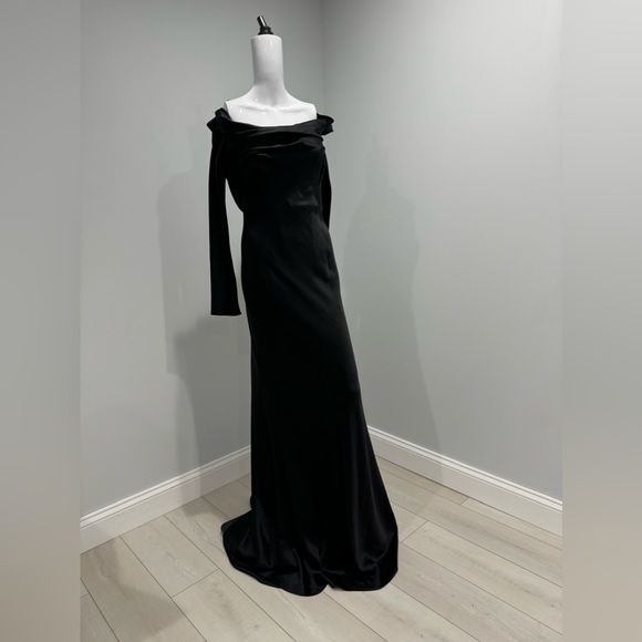 $4990 Danielle Frankel Noa Crepe Satin Gown size 8 - Picture 8 of 12
